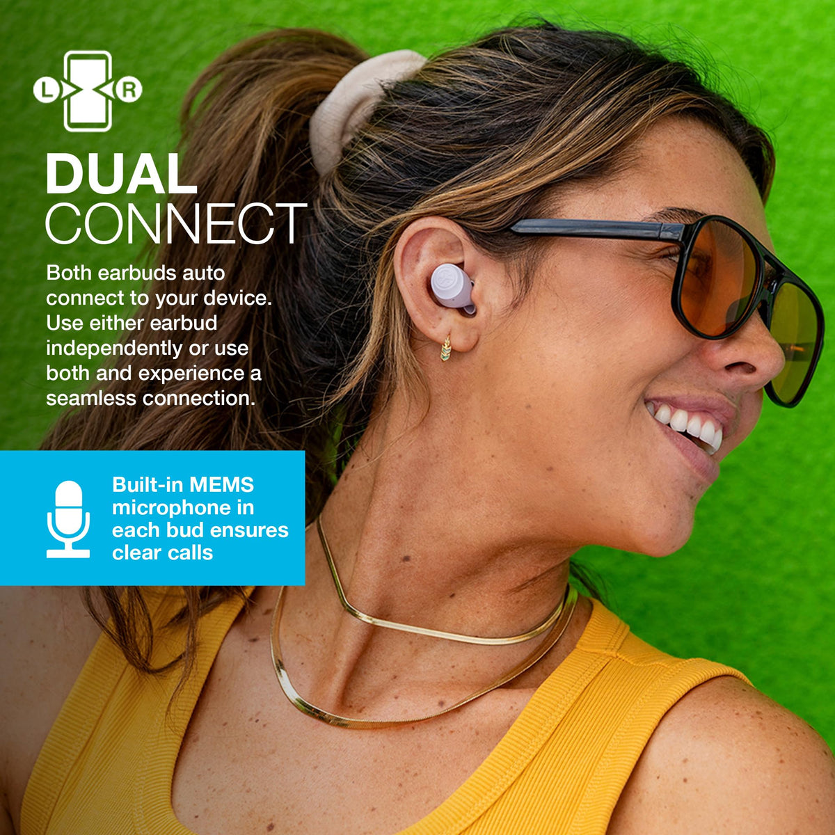 JLab Go Air Pop+ True Wireless Earbuds with Mic - Bluetooth, Midnight Black