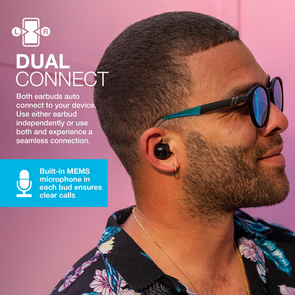 JLab Go Air Pop+ True Wireless Earbuds with Mic - Bluetooth, Midnight Black