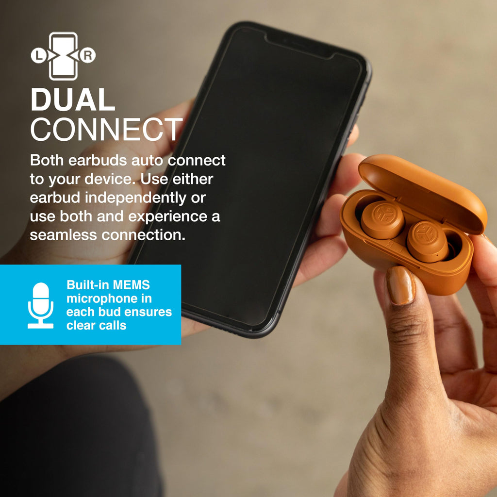 JLab Go Air Pop+ True Wireless Earbuds with Mic - Bluetooth, Midnight Black