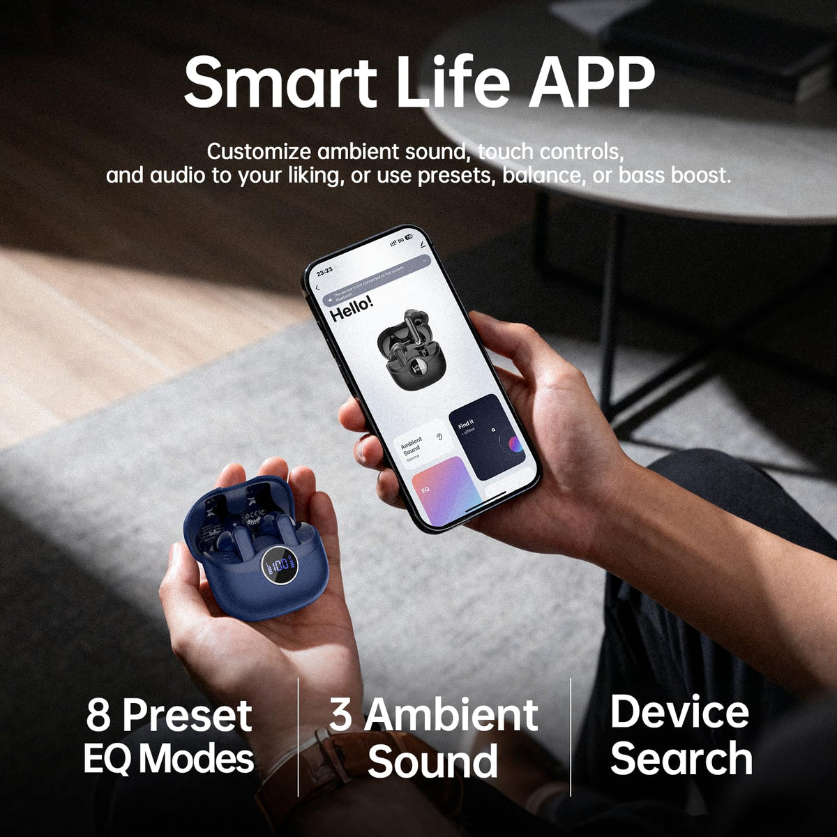 Wireless Earbuds Bluetooth 5.4 Headphones 6D Stereo, 40H In‑Ear Earphones