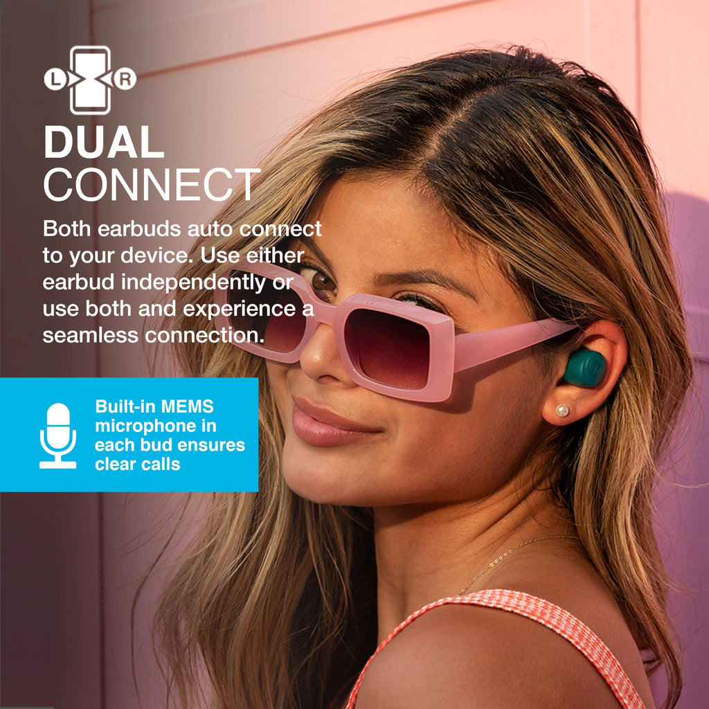 JLab Go Air Pop+ True Wireless Earbuds with Mic - Bluetooth, Midnight Black